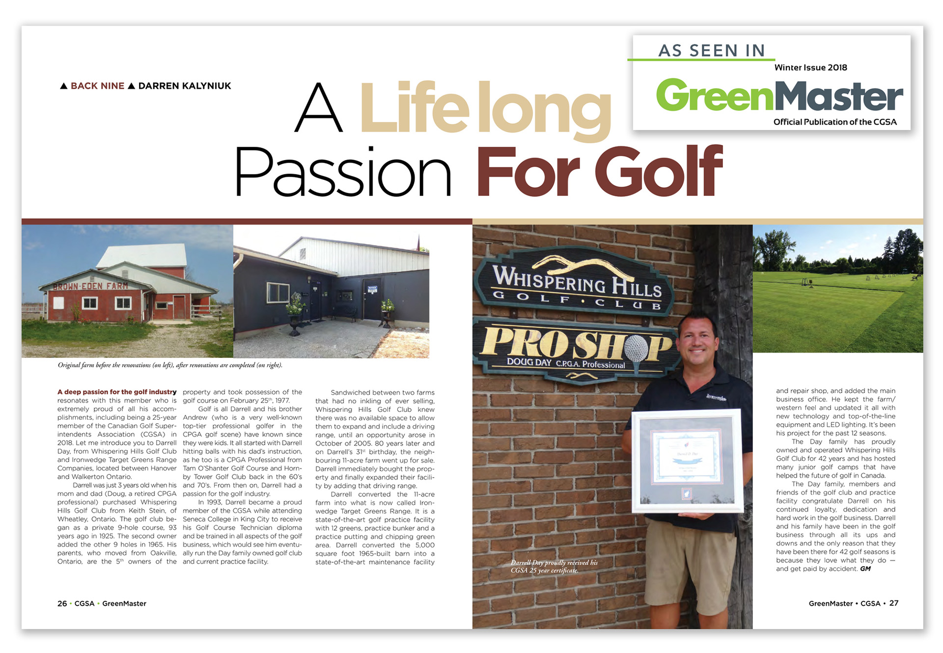 A Life Long Passion for Golf article